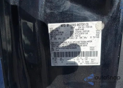 2011 Ford F-150 Stx from USA, damaged, VIN 1FTFX1EF6BFB36836